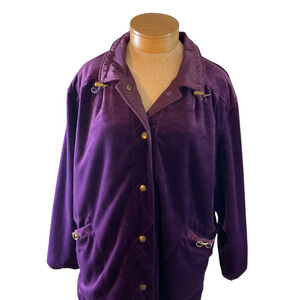Current Seen Women's Large Purple Jacket Reversible Double Sided Velvet Feel